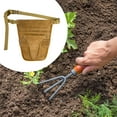 thumbnail image 6 of Handy Garden Tool Belt, Canvas Small Tool Belt Pouch Gardening Tools belt Tool Storage for Gardening Craftsmen Carpenters Brown, 6 of 8
