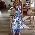 thumbnail image 2 of asdoklhq Dresses for Women 2025 Elegant Classy Boho Wedding Dress Summer Dresses for Women Print Sleeveless Round Neck Dress Casual Long Dresses Multicolor L, 2 of 5