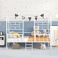 thumbnail image 4 of Bellemave Twin House Bed with Rails, Metal Cabin Bed Frame with Ladder, Playhouse Bed for Teens (Twin Size, White), 4 of 9