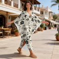 thumbnail image 5 of DISNIMO Floral Print Kaftan Dress for Women Plus Size V Neck Beach Cover Ups Batwing Sleeve Caftan Dress Swimsuit Cover Up Casual Loose Bathing Suit Coverups, 5 of 7