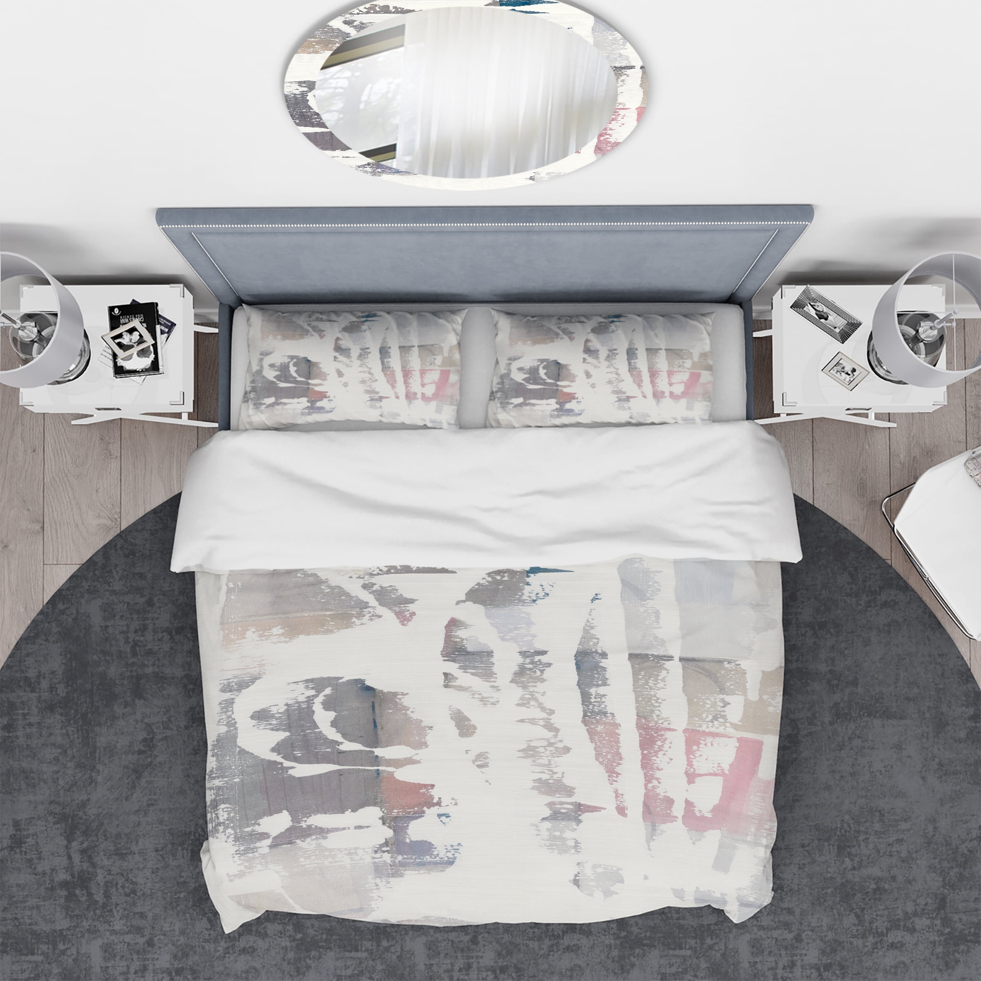Designart 'White Out Geometric' Geometric Duvet Cover Set
