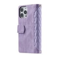 thumbnail image 4 of Dteck Wallet Case for iPhone 14 Pro, Soft TPU Shockproof Card Slots Holder Flip Folio Case with Kickstand Magnetic Clasp Wrist Strap Crossbody Long Lanyard Phone Cover for iPhone 14 Pro,Purple, 4 of 12