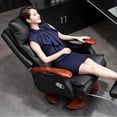 thumbnail image 4 of Leather Ergonomic Office Chair Computer Editor Modern Wheels Mobile Armchairs Wooden Relaxing Sillas De Oficina Office Supplies My Lux Decor Round, 4 of 26