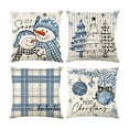 thumbnail image 2 of Fmbmuo Christmas Throw Pillow Covers Beige 18x18 Inch Soft Winter Print Decorations, Polyester Set of 4 Removable Cover Modern Pillow cases, for Christmas Holiday Decor, 2 of 5