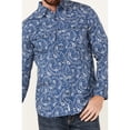 thumbnail image 3 of Moonshine Spirit Men's Record Player Floral Print Long Sleeve Snap Western Shirt - MSHO23W57-NVY, 3 of 4