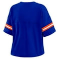 thumbnail image 3 of Women's WEAR by Erin Andrews Royal Denver Broncos Plus Size Color Block Boxy V-Neck T-Shirt, 3 of 4
