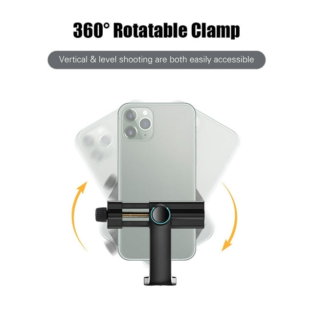 Mount Phone Clamp Holder 360 Rotatable Horizontal Vertical Shooting with Cold Shoe Universal 1/4 Mounting
