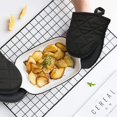 thumbnail image 2 of 2 Pack (black) Mini Oven Mitts Heat Resistant Non-slip Neoprene Cotton Golves With Hanging Loop For Microwave And Oven, 2 of 5