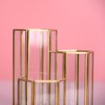 thumbnail image 2 of Glass Gold Pen Holder Hexagon Shaped Organizer for Desk Pens Rulers Makeup Brush Storage Combination for Case Container, 2 of 7