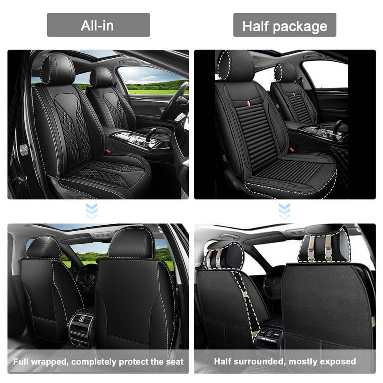 DIKSOAKR Front Car Seat Covers Fit For Ford Focus 2009-2018 Black