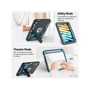 Case for iPad Mini 6 2021 with Kickstand, Heavy Duty Shockproof Protective Cover for iPad Mini 6th Generation 8.3 inch with Pencil Holder, Stylus Pen
