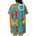 thumbnail image 6 of Fotbe Ho Ho Ho Print Pajama Set for Women 2 Piece Loungewear Short Sleeve Tops and Shorts Set Soft Sleepwear-3X-Large, 6 of 7