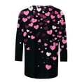 thumbnail image 5 of gakvbuo Valentine Day Shirt for Women Trendy 3/4 Sleeve Tunic Tops Cute Graphic Tees Round Neck Casual Funny Shirts Tops Blouse, 5 of 5