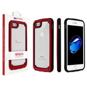 Apple iPhone 8, iPhone 7 Phone Case Armor Impact Bumper X [Shockproof] Protective Hybrid TPU Cover with Clear Hard PC Back [Slim Fit] Case RED Cover for Apple iPhone 7 / Apple iPhone 8.