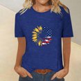 thumbnail image 3 of Tops Cortos para Mujeres Día de la Independencia Patriótica Impreso Cuello Redondo, Camiseta de Manga Corta Casual para la Primavera, Verano Y Fiesta, 3 of 4