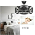 thumbnail image 3 of FanhSbrocade Matte Black Ceiling Fan with Remote Control, Indoor and Outdoor Smart Flush Mount Ceiling Fan Light Kit for Yard Bedroom, Living Room, Kitchen, 3 Speeds Adjustable, Timing, 3 of 11