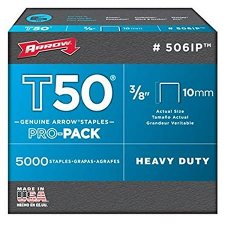 Arrow Fastener 091-506IP 0.375 in. Genuine T50 Staples, Pack of 5000