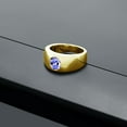 thumbnail image 3 of Gem Stone King Men's 18K Yellow Gold Plated Silver Blue Tanzanite Ring | 1.16 Cttw | Oval 8X6MM | Gemstone December Birthstone | Size 13, 3 of 4