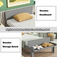thumbnail image 6 of Bellemave Twin Platform Bed with Bed-end Bench Twin Wooden Bed Frame with Headboard and Footboard Bench Twin Bed with Underneath Storage for Teens, Gray, 6 of 11