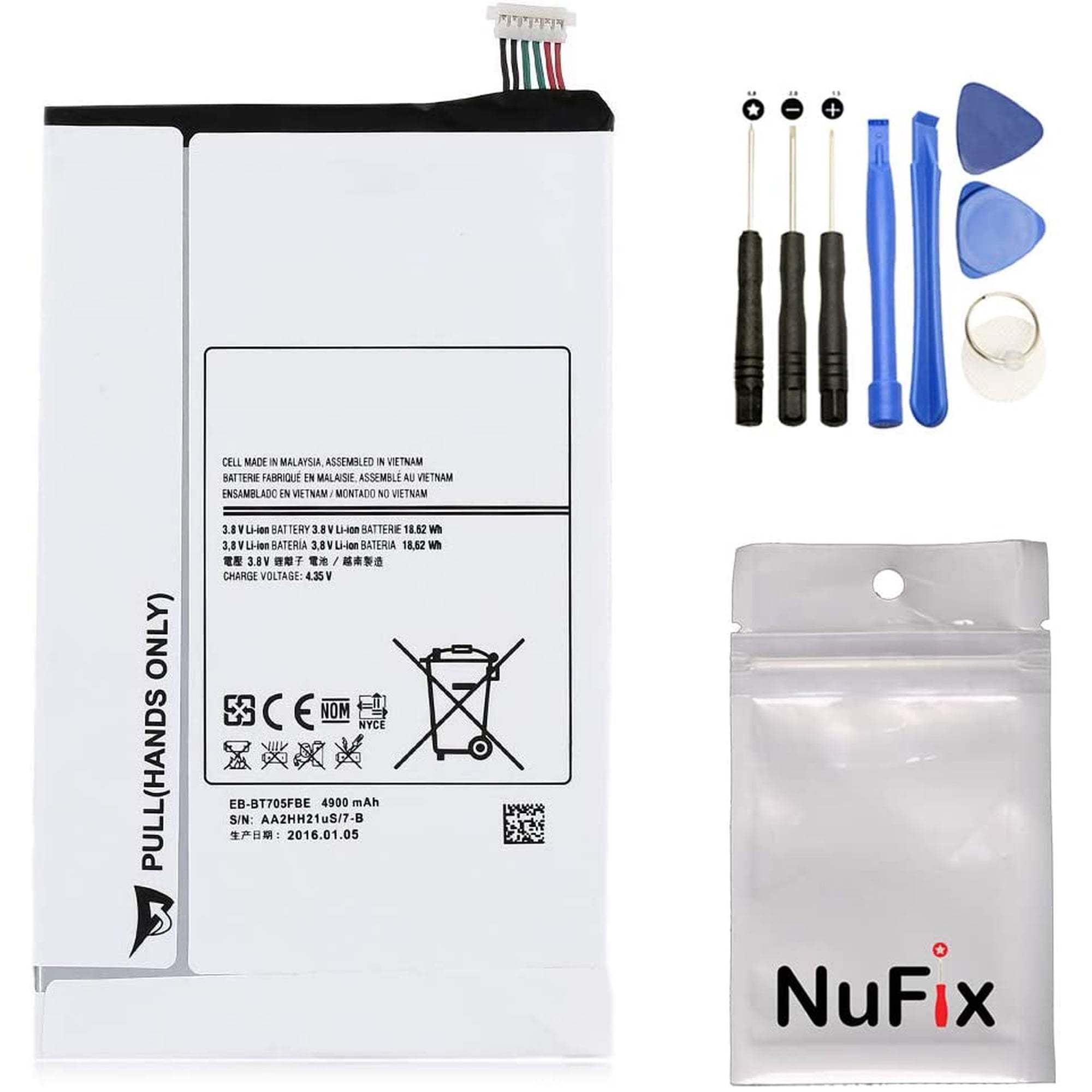 NuFix Battery Replacement for Samsung Tab S 8.4 EB-BT705FBE EB-BT705FBC  4900mAh with Repair Tools SM-T700 SM-T705 | Walmart Canada