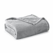 Mainstays Plush Bed Blanket, Gray, Twin, 66 in x 90 in