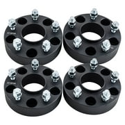 Hex Autoparts 4PCS 1.5" 5x5 to 5x5 Black Hubcentric Wheel Spacers Adapters 1/2"x20 Studs Fits For Jeep JK Commander Wrangler Grand Cherokee