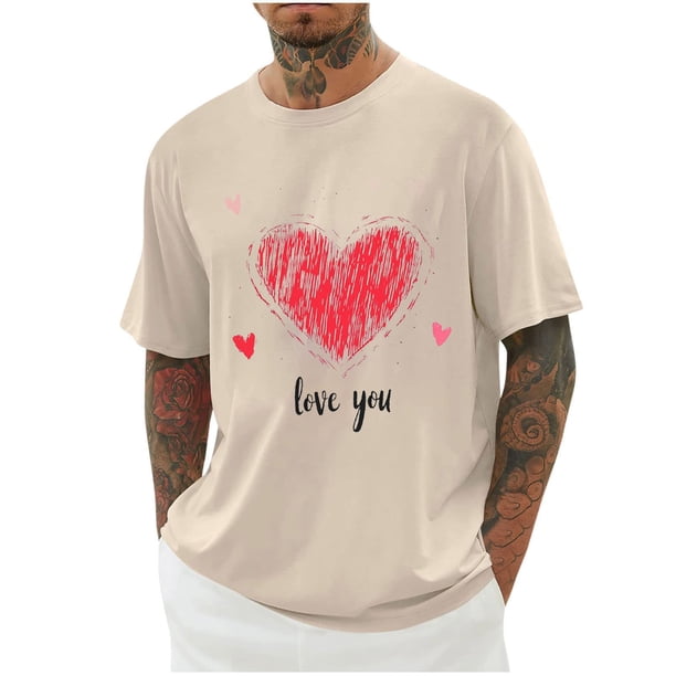 Camisas de Manga Larga para Hombres Imprimir Casual Cuello Redondo Blusa de Manga Corta, Camisas de Lino para Hombres