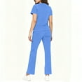 thumbnail image 5 of HOMBOM Womens Short Sleeve Scrubs Medical Set V Neck Scrub Top and Pant Blue Nursing Uniforms for Women Modern, 5 of 7