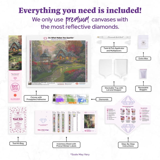 DIAMOND ART CLUB® Make a Wish Cottage Diamond Painting Kit, Fun