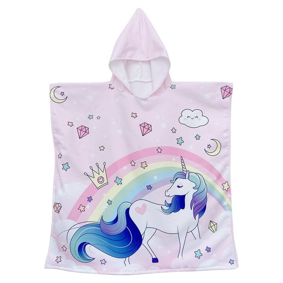 GYRATEDREAM Kids Hooded Beach Towels Robe Girls Boys Cartoon Pattern Beach Swimming Quick Dry Absorbent Poncho