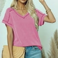 thumbnail image 5 of Weikingp Women's Short Sleeve Shirts，Women T Shirt Graphic Graphic Tees for Women Summer Tops Womens Tops Dressy Casual Womens Plus Size Tunics Women's T Shirt Pink XL, 5 of 8