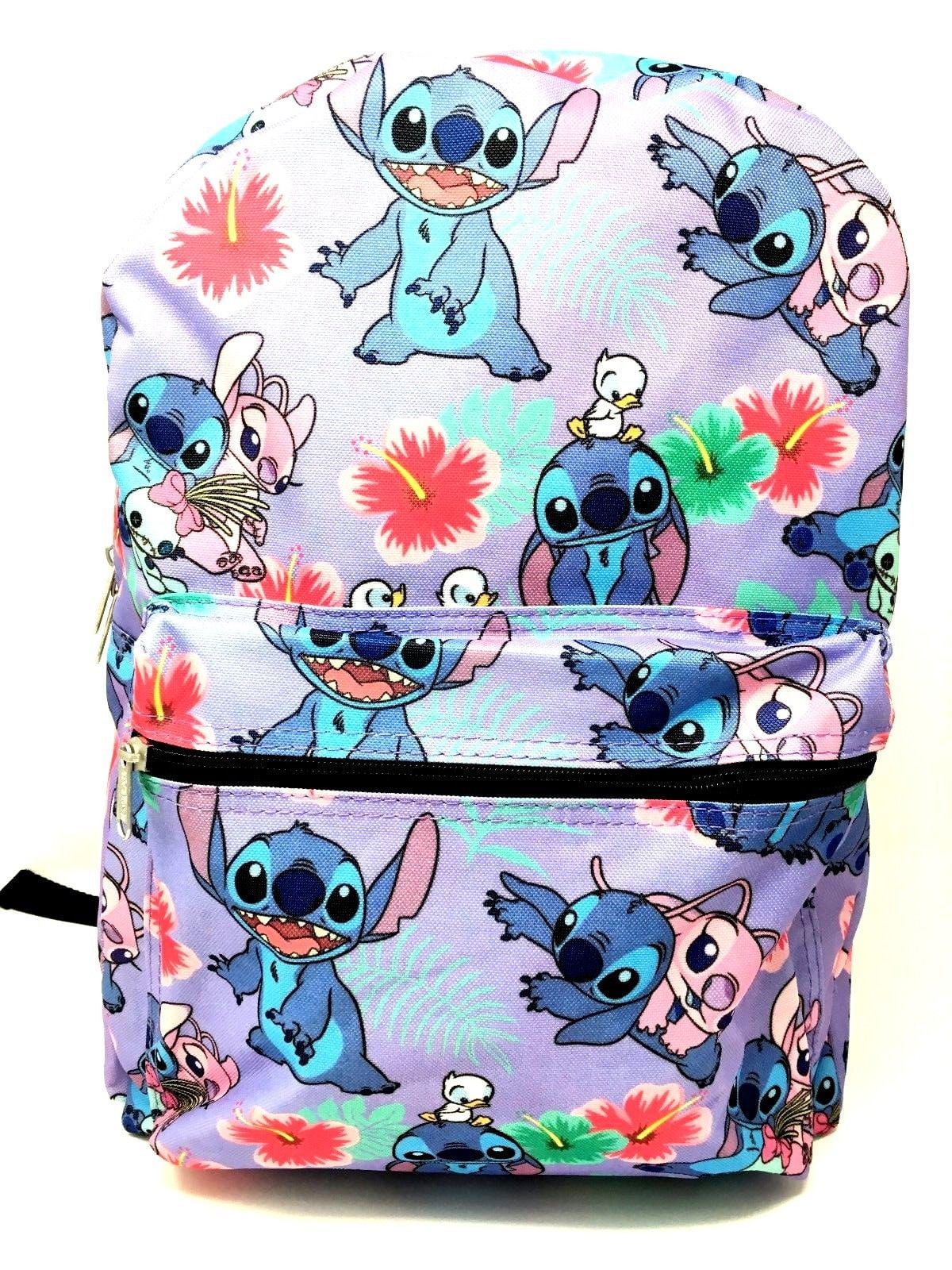 Disney Lilo and Stitch Allover Print 12/" Girls Small Backpack-PURPLE