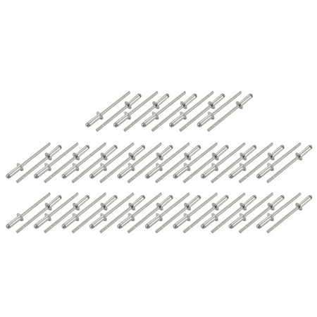 Countersunk Aluminum Rivet - Tasharina M3.2x10mm Aluminum Open End Countersunk Head Blind Rivets Silver Tone 50 Pcs