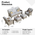thumbnail image 2 of XIZZI Outdoor Patio Furniture Set PE Wicker Rattan 3 Seat Sofa Conversation Set with Chair and Ottoman,Grey, 2 of 7