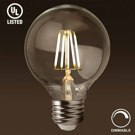 Pendant Lighting Edison Bulb TORCHSTAR 4.5W (40W Equiv.) Dimmable LED G25 Globe Filament Light Bulb, UL-Listed Vintage Edison Style, 2700K Soft White, 300° Beam Angle Bulb for Pendant Light, Chandelier, Sconce ()