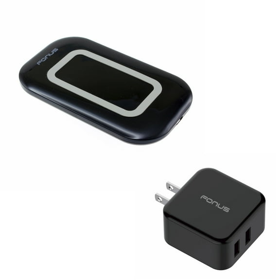 10W Fast Charge Wireless Charger Slim Charging Pad w 30W Adaptive Fast 2-Port Home Wall Travel AC USB Charger M8R for Nokia Lumia 930 920 1520 1020 - Razer Phone 2 - Samsung Galaxy S9  S9, S8 