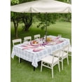 thumbnail image 4 of Outdoor Tablecloth with Umbrella Hole for Patio/Picnic/Party/Camping, Pink Lotus Flowers Waterproof Table Cloth Rectangle Table Cover Washable, Classic Love Heart Leaves Blue (60"x 102"), 4 of 9