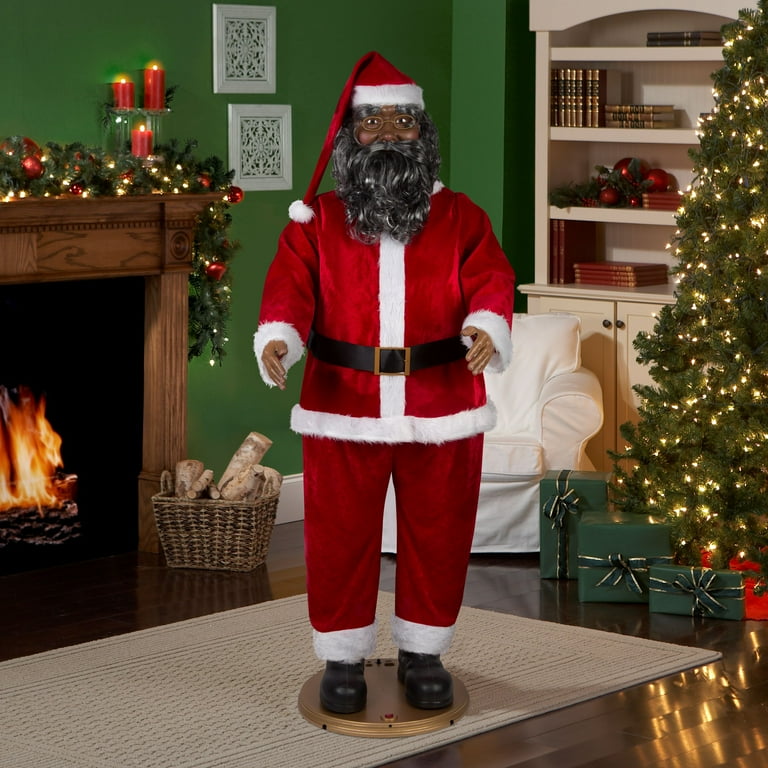 Christmas Life Sized Animated Santa Claus Indoor or Covered Outdoor Decor 70.07 in. Walmart