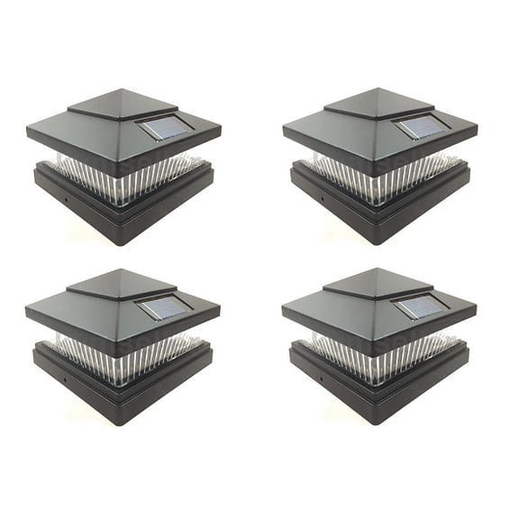 6X6 Solar Post Cap Lights Outdoor, 4 Pack Upgraded Fence Post Solar Lights for 6X6 Posts, Lighting Decor for Garden Deck Patio