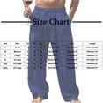 thumbnail image 3 of qelini Baggy Pants Men Elastic Waist Big and Tall Loose with Pockets Long Pants Straight Leg Solid Color Cloths, 3 of 5