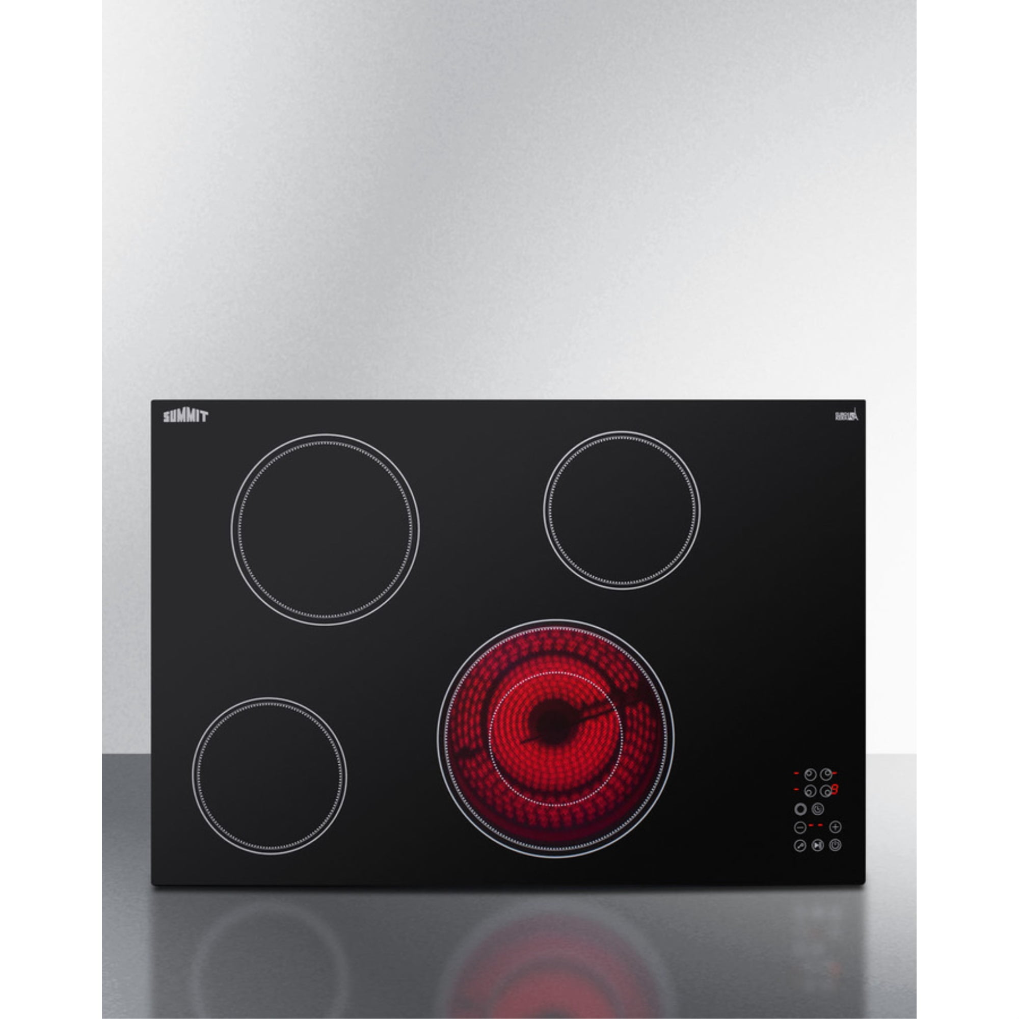 Summit Cr4b30t 30" Wide 4 Burner Electric Cooktop - Black