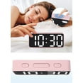 thumbnail image 3 of REGALWOVEN Digital Alarm Clock Adjustable Brightness, Dual Alarms, USB Charging Ports for Bedroom/Dorm White 5.1"L x 1.0"W x 2.2"H, 3 of 6
