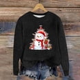 thumbnail image 4 of WEAIXIMIUNG Sweatshirts pour Femmes Col Rond Mode Automne/hiver Pull Extérieur Col Rond Imprimé de Noël Pull à Capuche Tricoté Grossier, 4 of 5