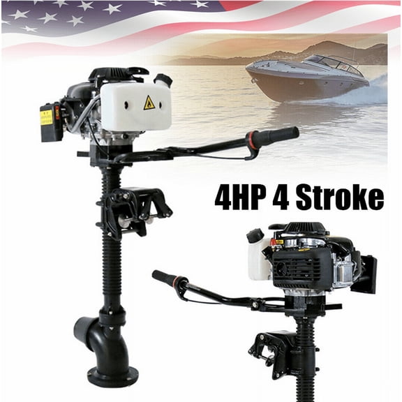 4 Horsepower Jet Pump Outboard Motor 4HP 4-Stroke Jet Pump Outboard Motor Boat Engine Air-Cooled CDI Tiller Control