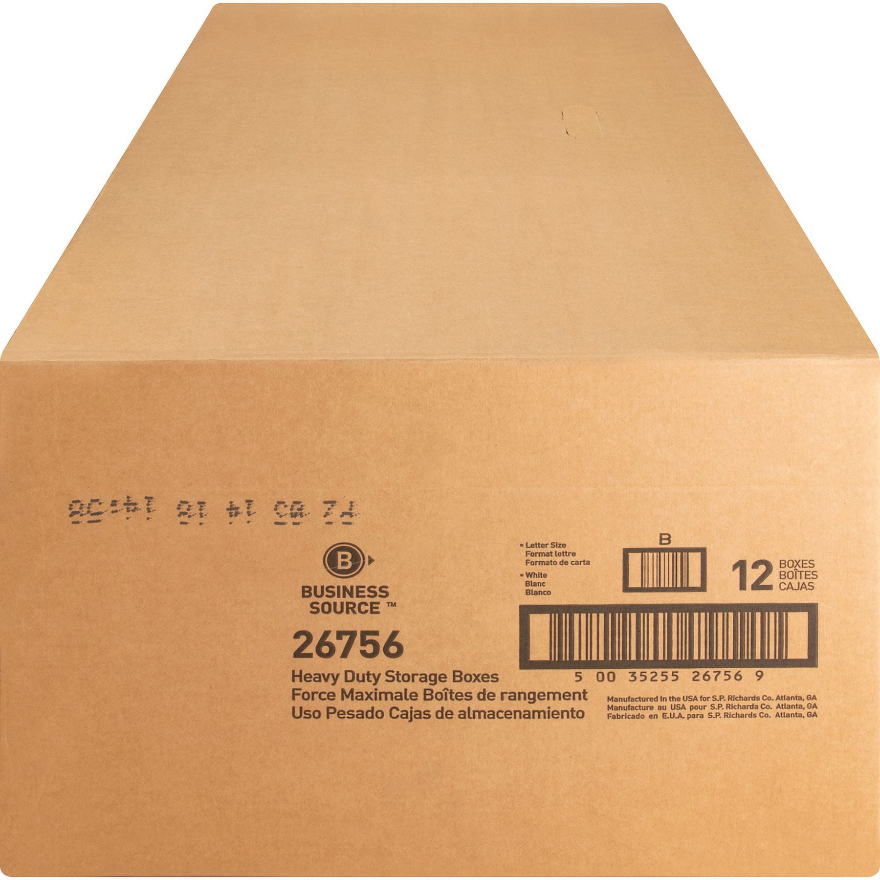 Business Source Heavy Duty Letter Size Storage Box - External Dimensions: 12" Width X 24" Depth X 10"height - Media Size Supported: Letter - String/button Tie Closure - Medium Duty - Stackable -