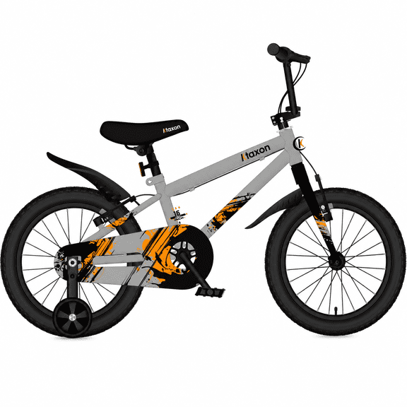 Ktaxon 18 Inch Kids Bike for Boys & Girls Age 5-9, Bicycle w/ Splatter Decals, Removable Training Wheels, Kickstand, Dual V-Brakes for 45"-57" Tall