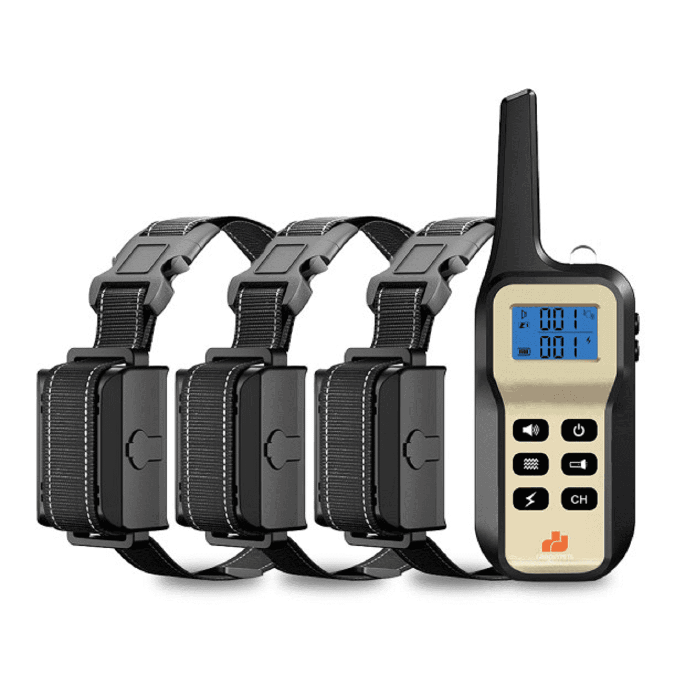 1100 YD Remote Three Dog Training Shock Collar with Auto Anti Bark,100
