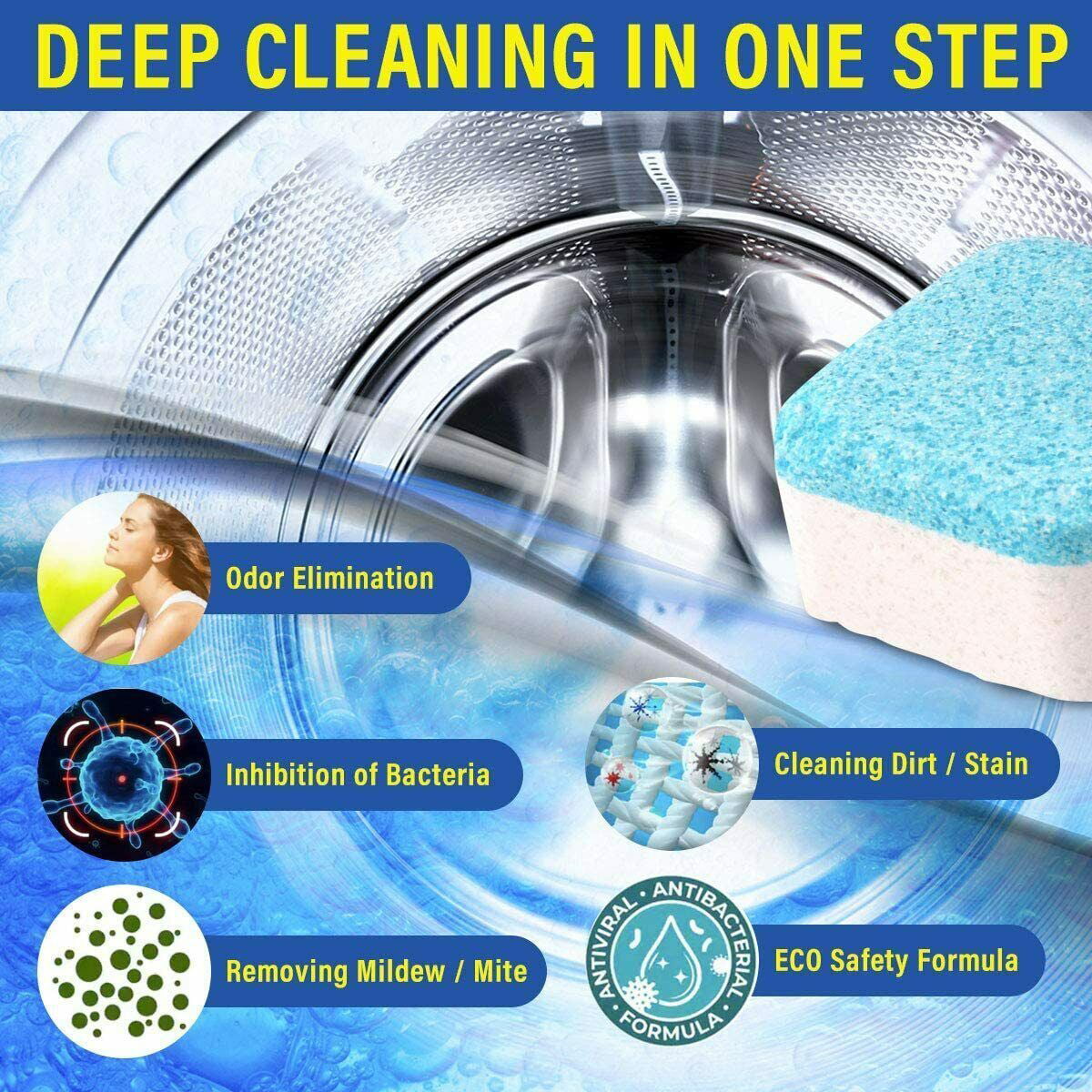 Maitri Effervescent Washing Machine Cleaner Tablet, Deep Cleaning