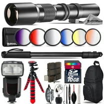 500mm Telephoto Lens for Nikon D3300 D3400   Professional Flash & More   16GB (International Version)