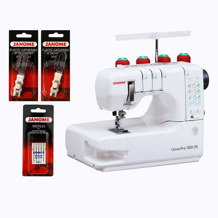 Janome CoverPro 1000CPX Coverstitch Cover Hem Sewing Machine with Bonus Bundle